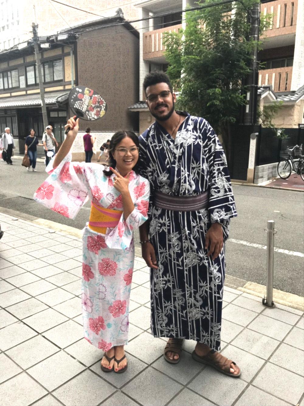 Wearing summer kimono in Japan